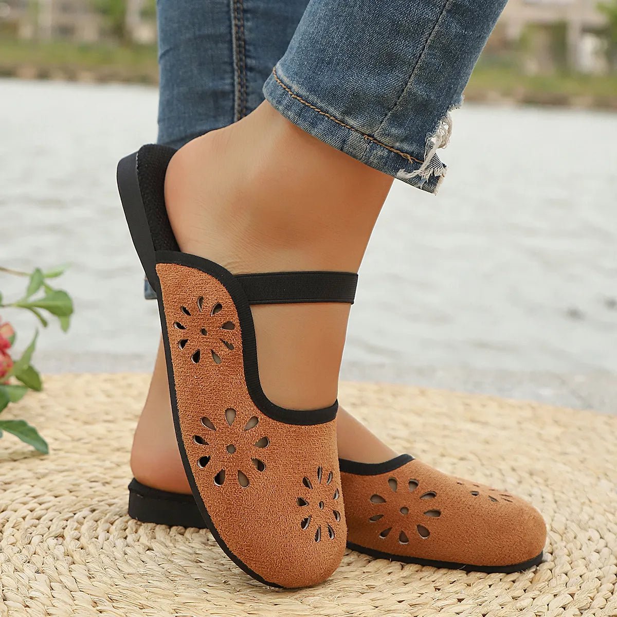 Cutout Round Toe Slip - Ons - Plush Fashion Hub