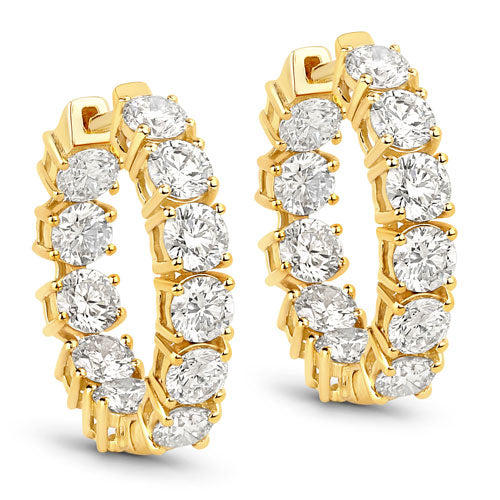 3.08 Carat Genuine Lab Grown Diamond 14K Yellow Gold Earrings Bids.com