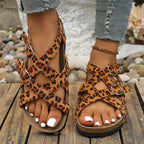 Leopard buckle platform sandals by Plush Fashion Hub featuring animal print straps and chunky heel for a bold, stylish look.