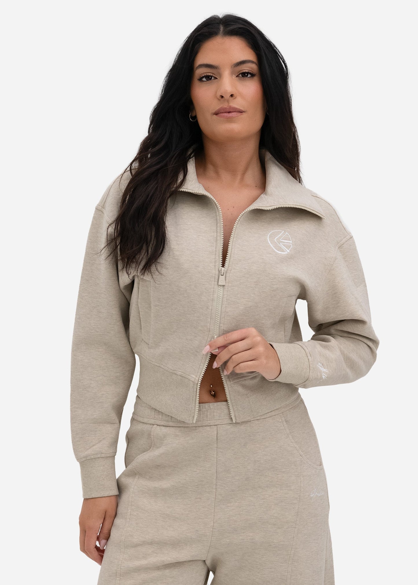 Balance Sandstone | Womens Zip Jacket Plush Fashion Hub