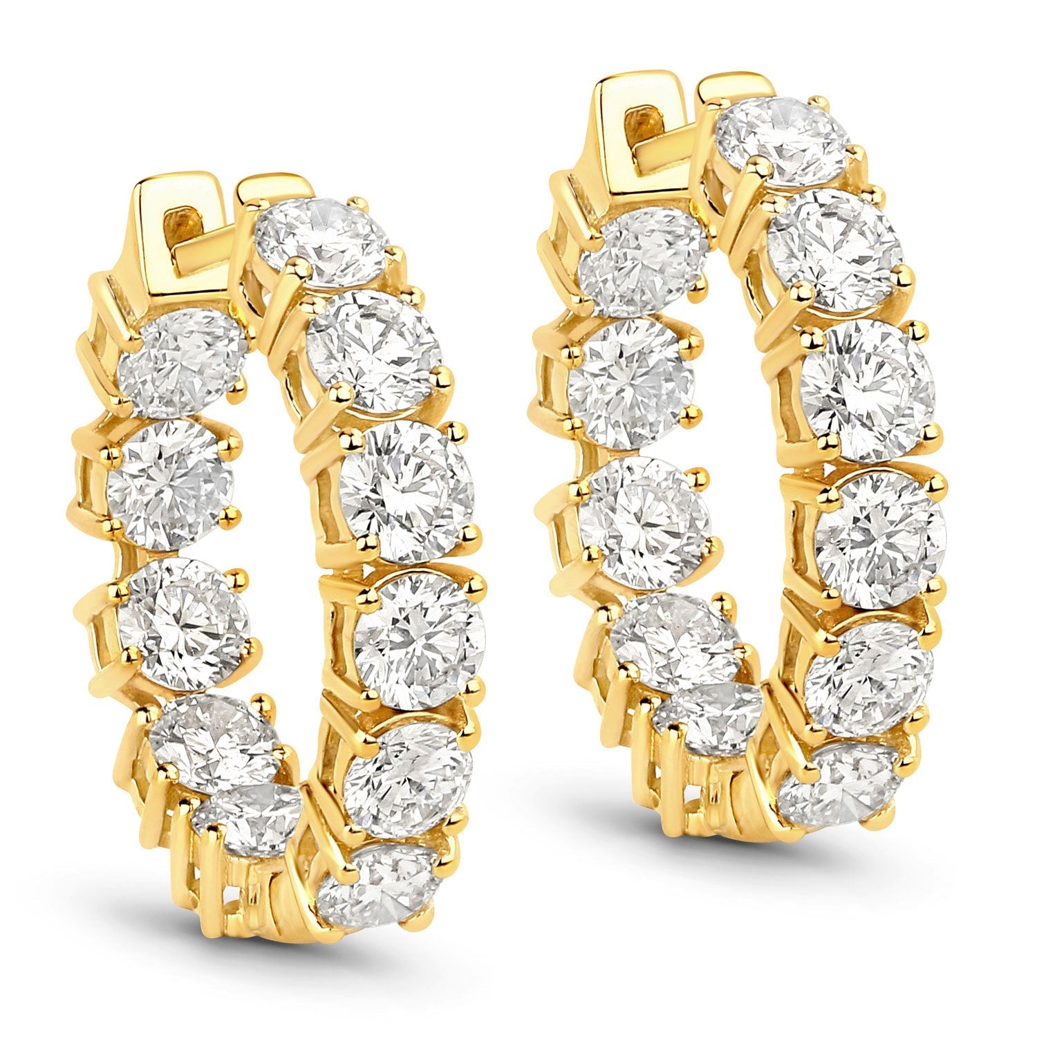 3.08 Carat Genuine Lab Grown Diamond 14K Yellow Gold Earrings Bids.com