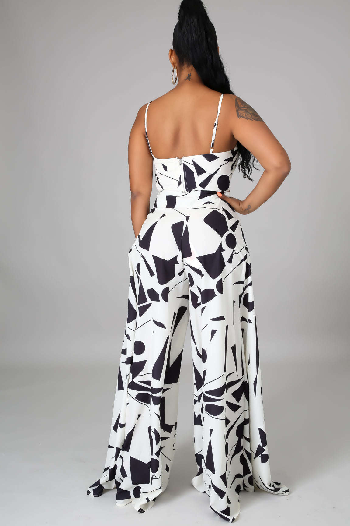 Fasheabe Abstract Shapes Print Pant Set Fasheabe