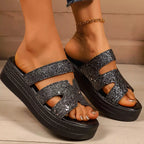 Open toe platform sandals by Plush Fashion Hub with chunky heels and strappy design, perfect for stylish summer footwear.