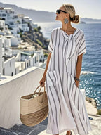 Women's Casual Loose Fit Solid Color A-Line Dress