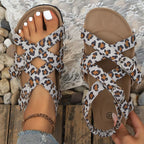 Leopard buckle platform sandals from Plush Fashion Hub featuring animal print straps and chunky heel for stylish comfort