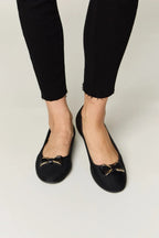 Women's metal buckle flat loafers by Trendsi, stylish and comfortable office and casual footwear with sleek metal buckle detail.
