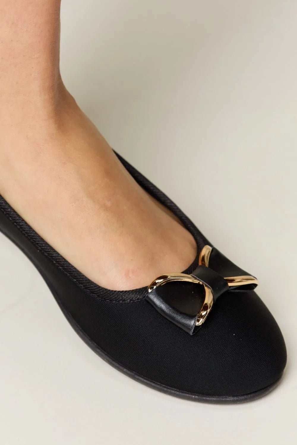 Women's metal buckle flat loafers from Trendsi, stylish and comfortable for office or casual wear, featuring a sleek metal buckle detail.