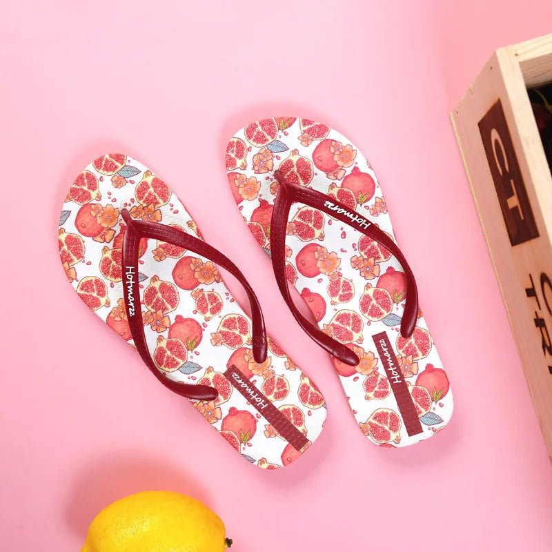 Fruit Print Summer Toe Post Slippers - Plush Fashion Hub