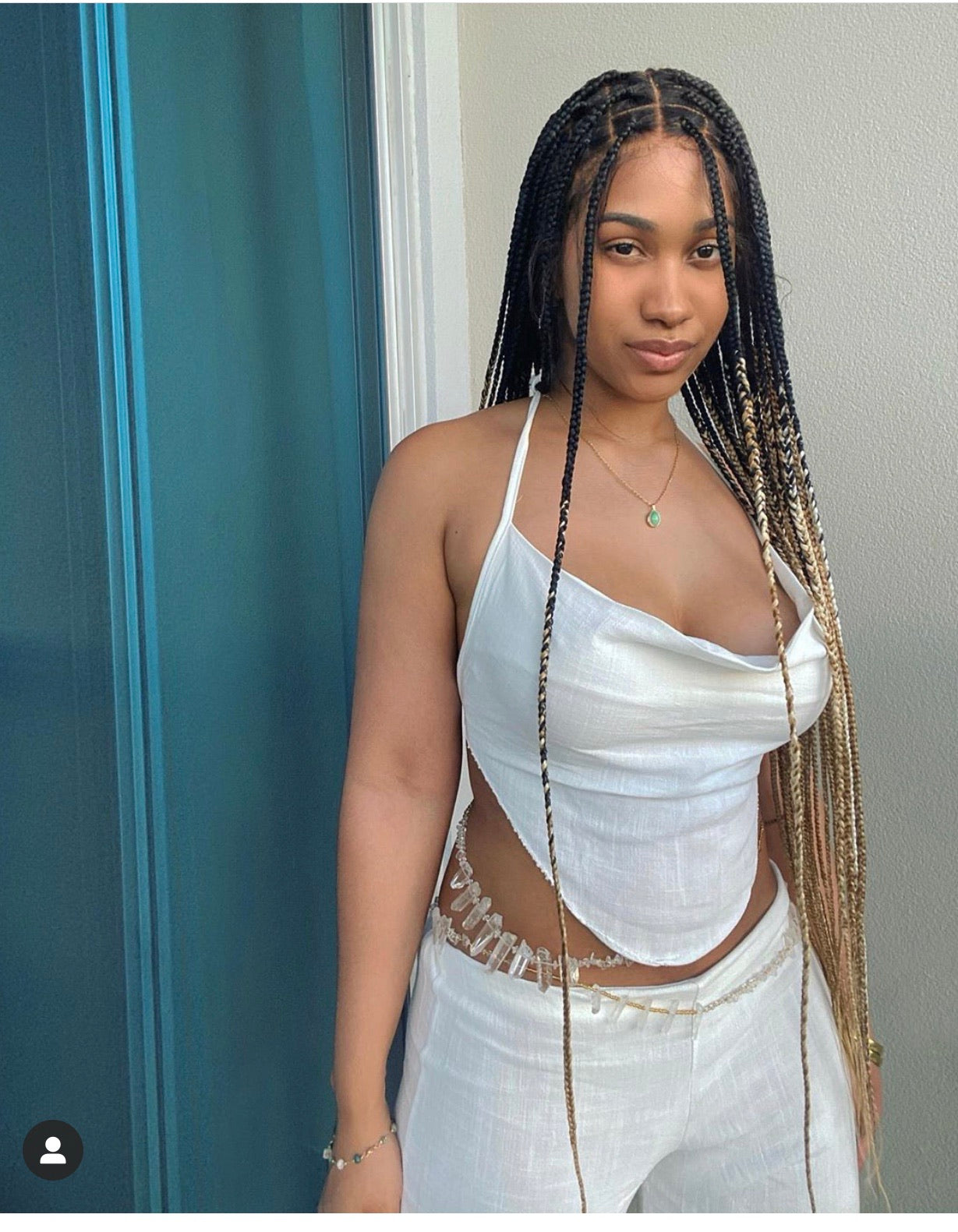 Shade Knotless Wig "Ombre Color" Medium Brown Full Lace Poshglad Braided Wigs