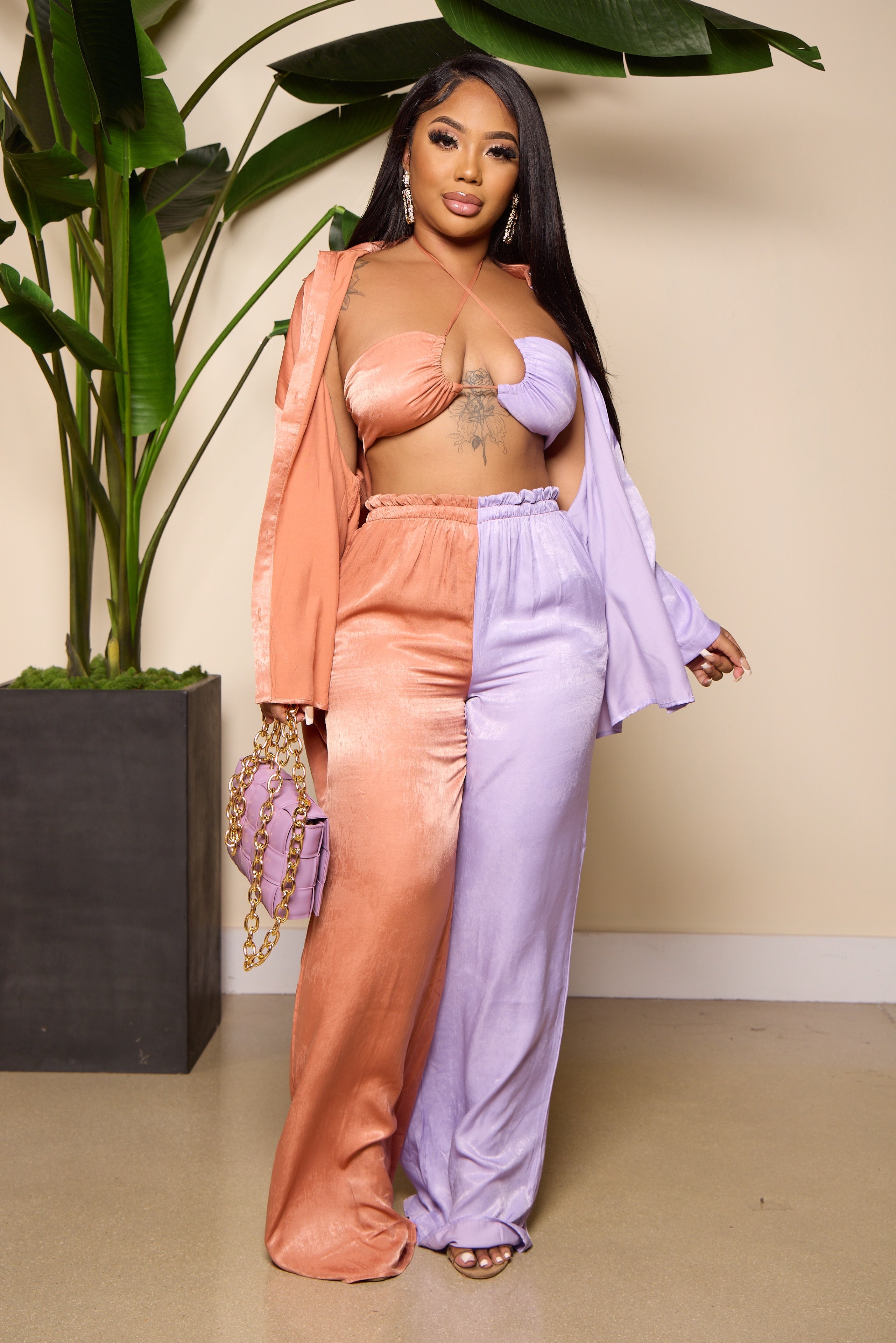 The “Crazy Cool” Purple and Orange Set Fasheabe