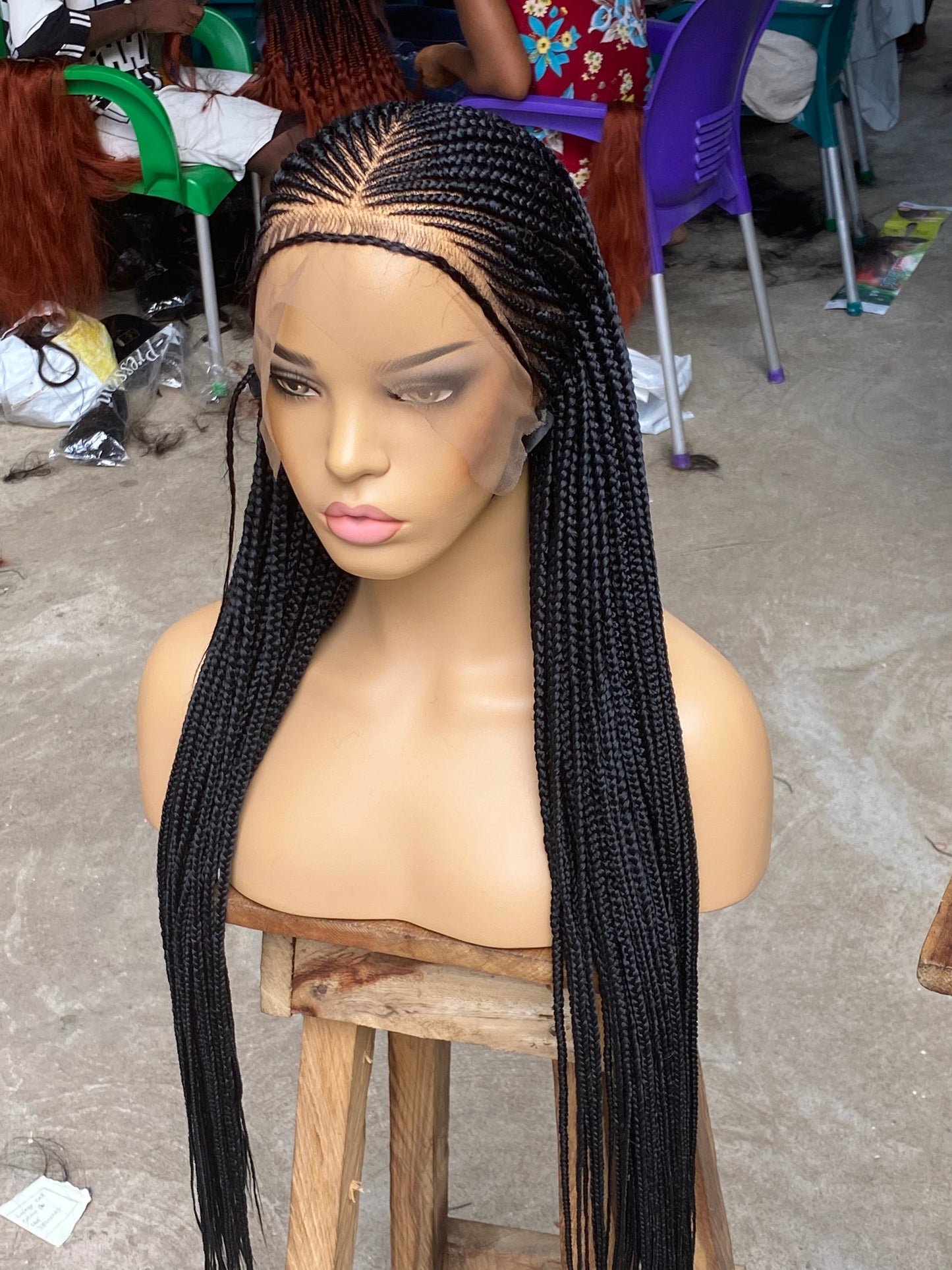 Cornrow Braid Wig - 13x6 Lace Frontal - Laraba Poshglad Braided Wigs