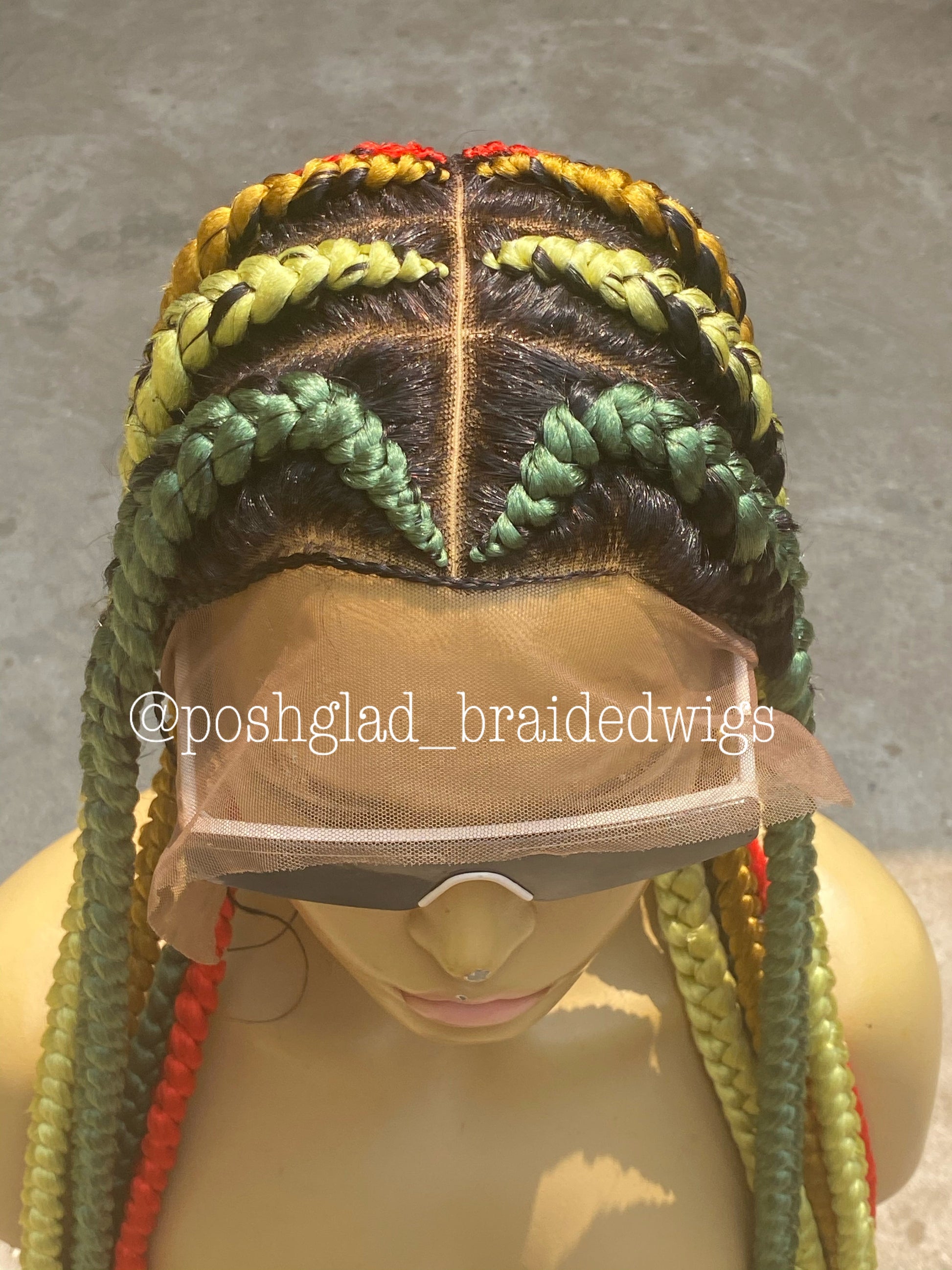 Pop Smoke Wig "Swiss Full Lace" Mixed Colors Poshglad Braided Wigs