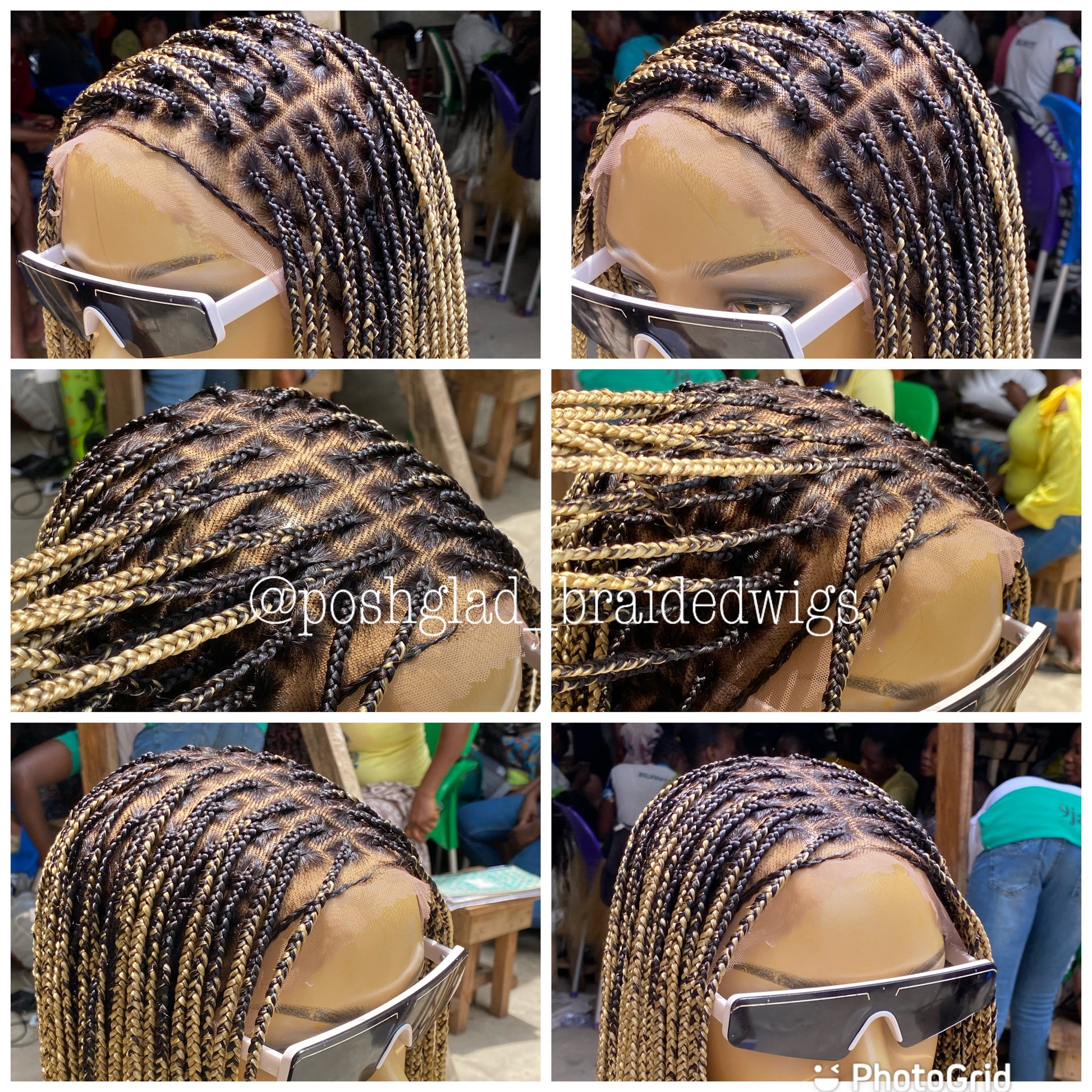 Scalp-looking Knotless Braid Wig, Full Lace, color 22 Poshglad Braided Wigs