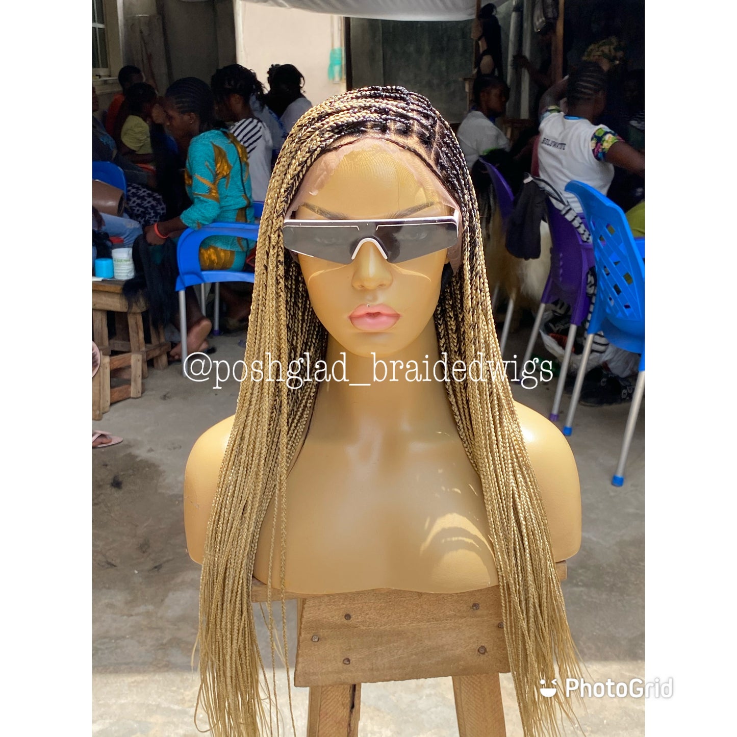 Scalp-looking Knotless Braid Wig, Full Lace, color 22 Poshglad Braided Wigs