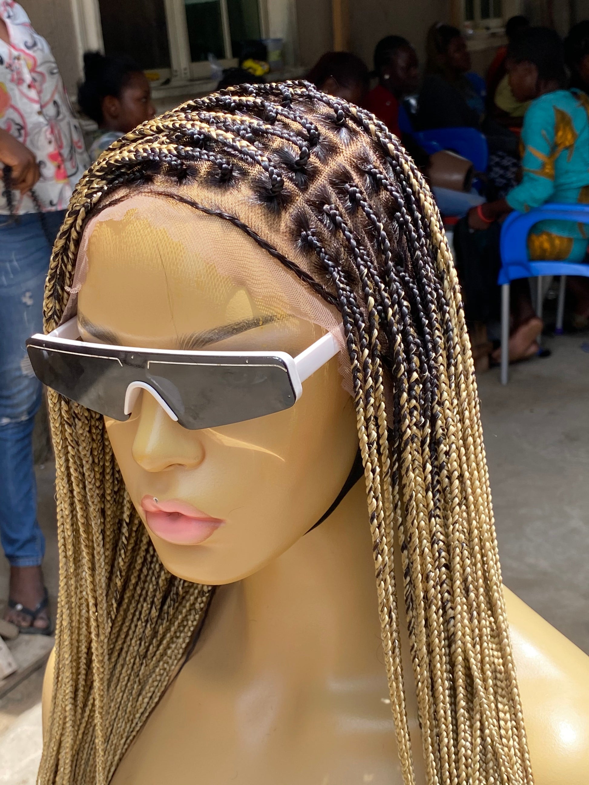 Scalp-looking Knotless Braid Wig, Full Lace, color 22 Poshglad Braided Wigs