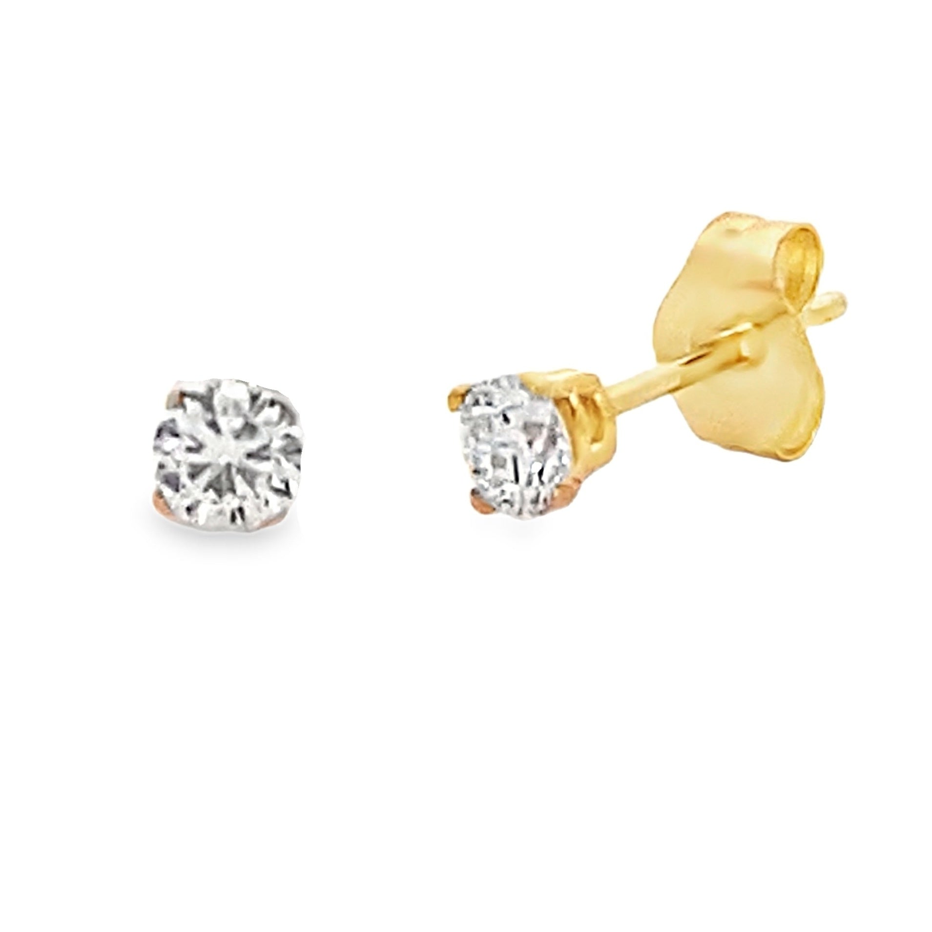 .25ct Lab Grown Diamond Stud Earrings 14KT Yellow Gold