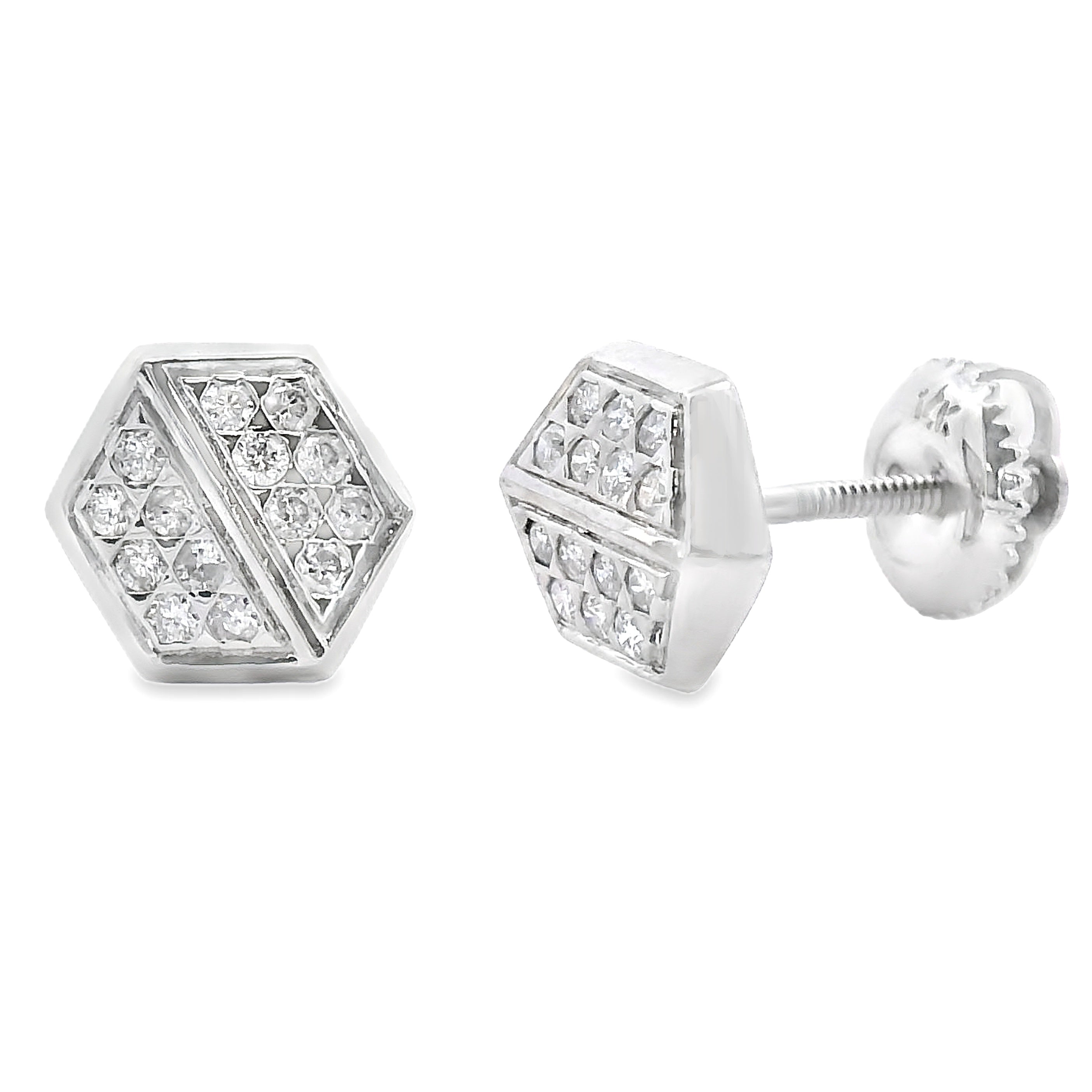 Natural .26ct Diamond Earrings 14KT White Gold