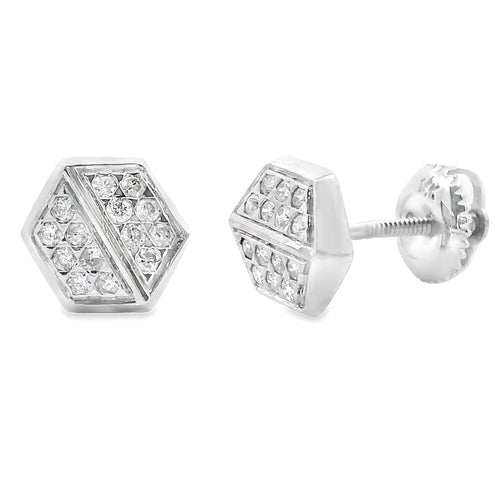 Natural .26ct Diamond Earrings 14KT White Gold