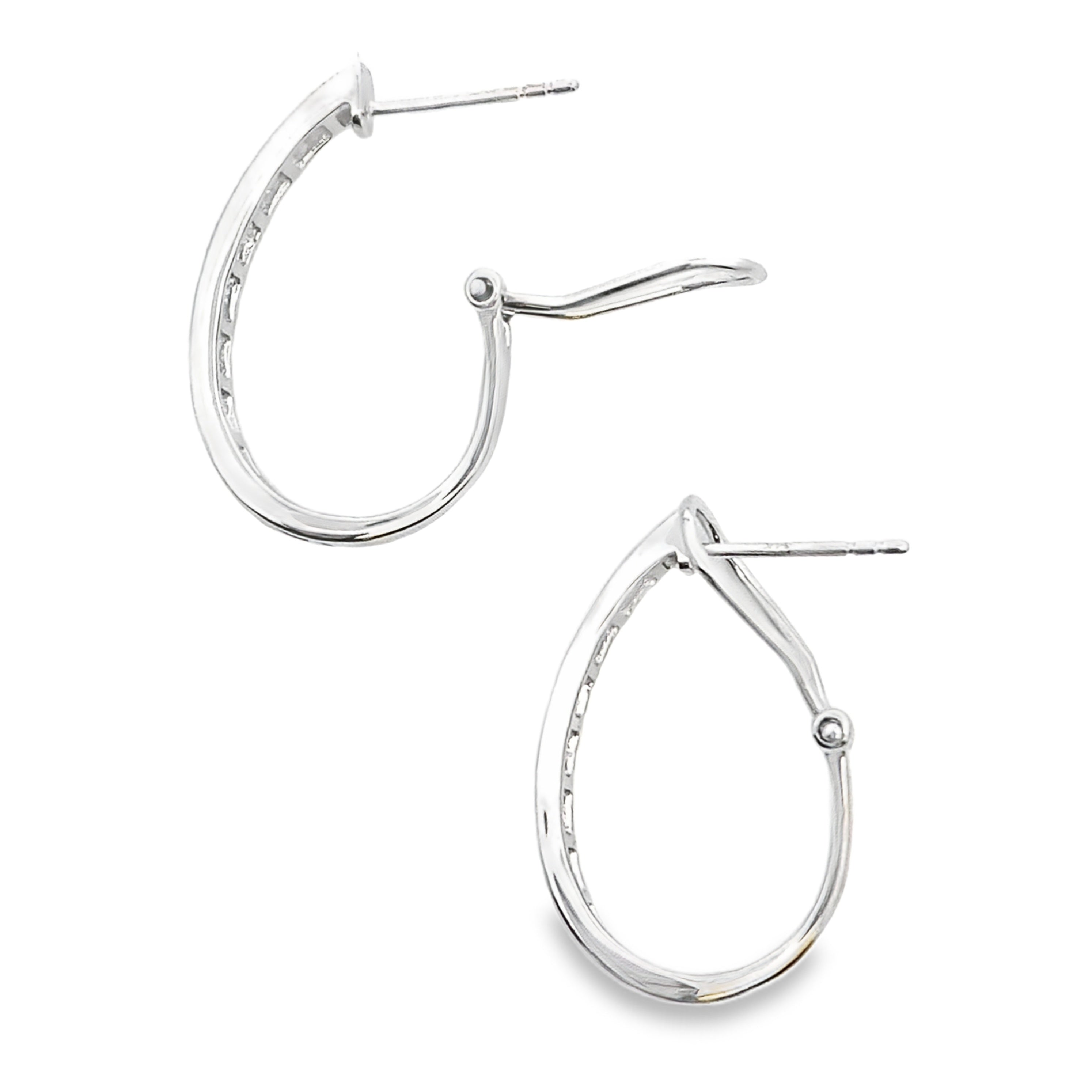 1.00ct Lab Grown Diamond Hoop Earrings 14KT White Gold