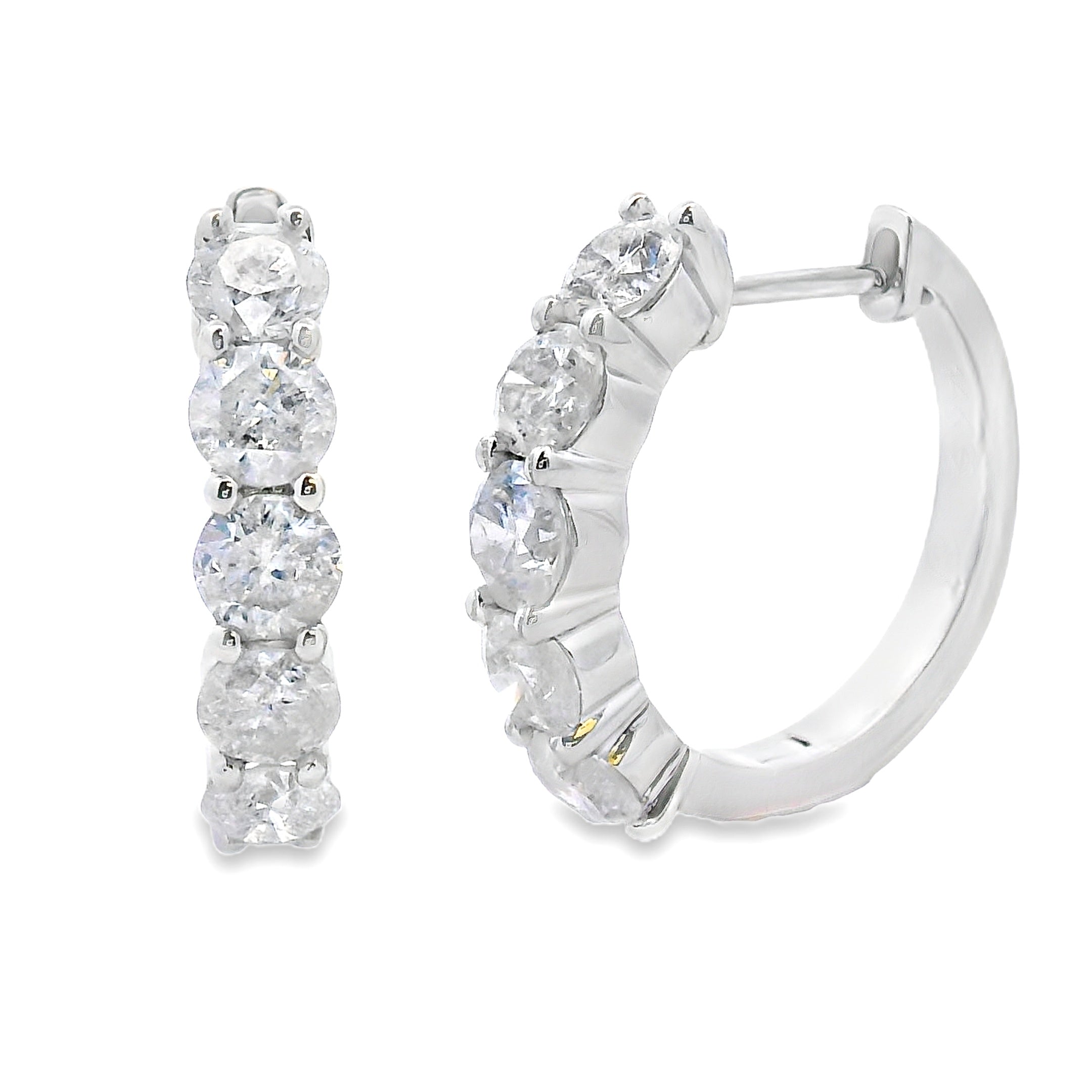 2.00ct Diamond Hoop Earrings in 14kt White Gold Bids.com