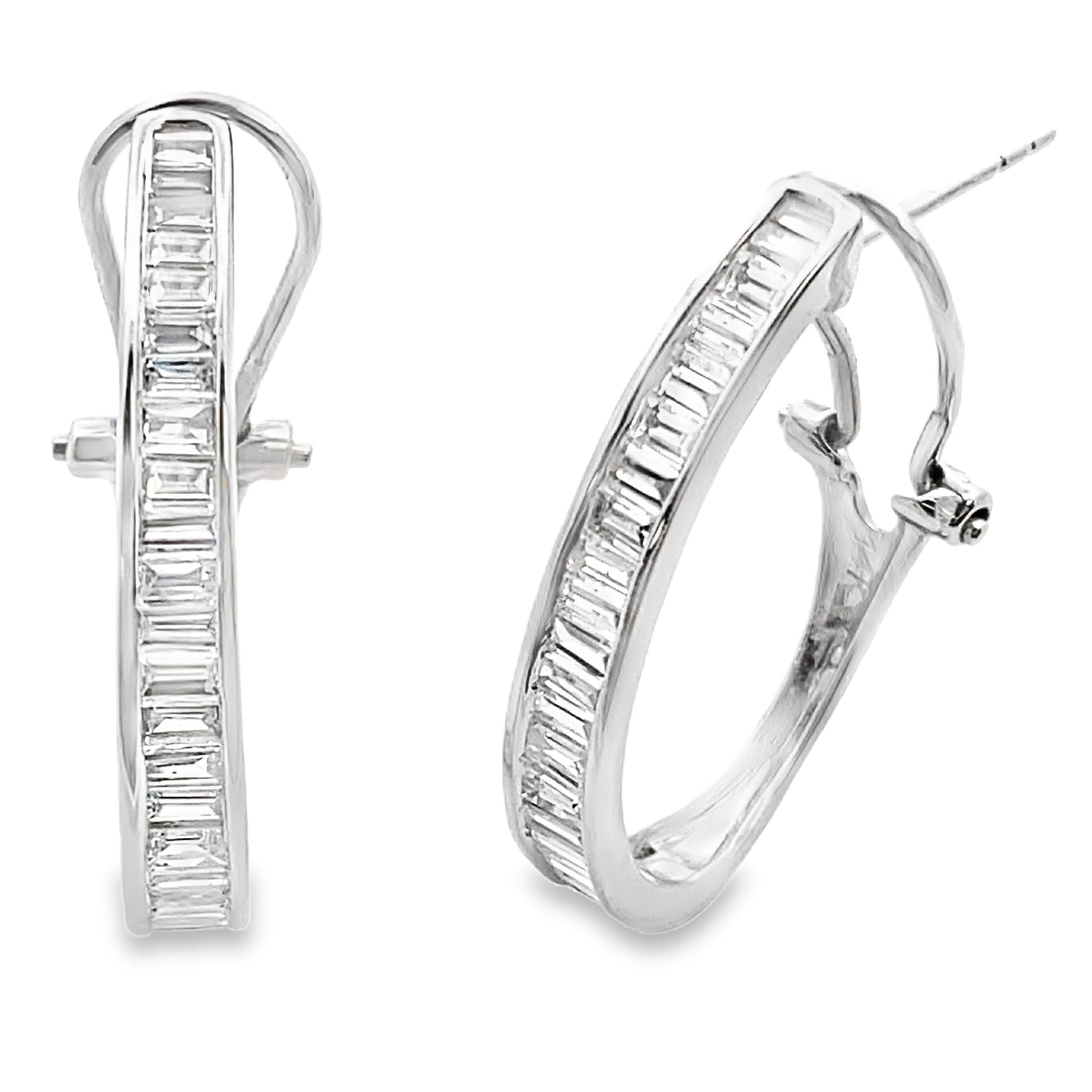 1.00ct Lab Grown Diamond Hoop Earrings 14KT White Gold