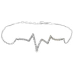 Natural .10ct Diamond Bracelet 14KT White Gold