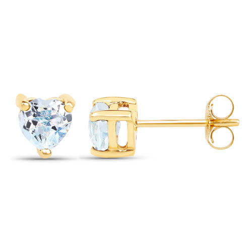 0.70 Carat Genuine Blue Topaz 14K Yellow Gold Earrings