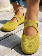 Knit Mary Jane Slip - On Loafers with Strap - Plush Fashion Hub