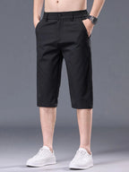 Men's Plus Size Casual Stretch Shorts with Pockets - Plush Fashion Hub
