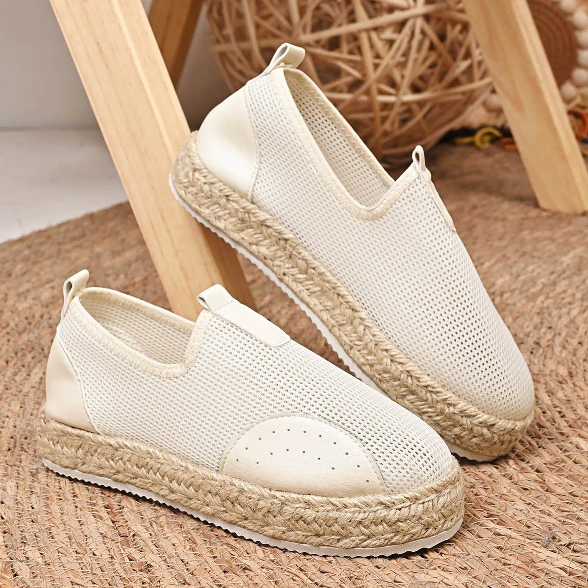Mesh Espadrille Platform Slip - Ons - Plush Fashion Hub