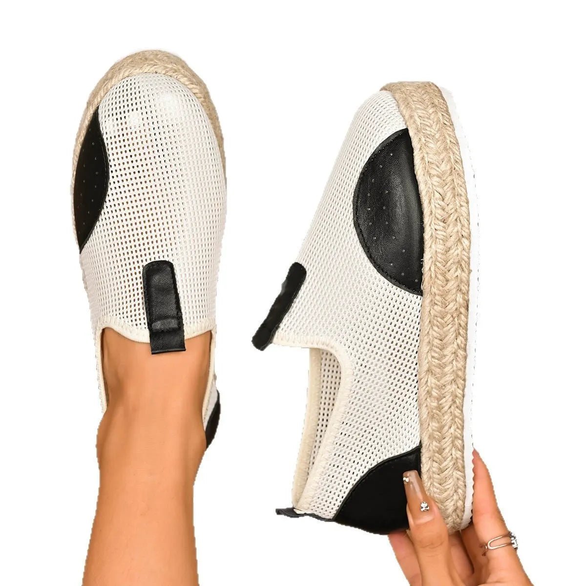 Mesh Espadrille Platform Slip - Ons - Plush Fashion Hub