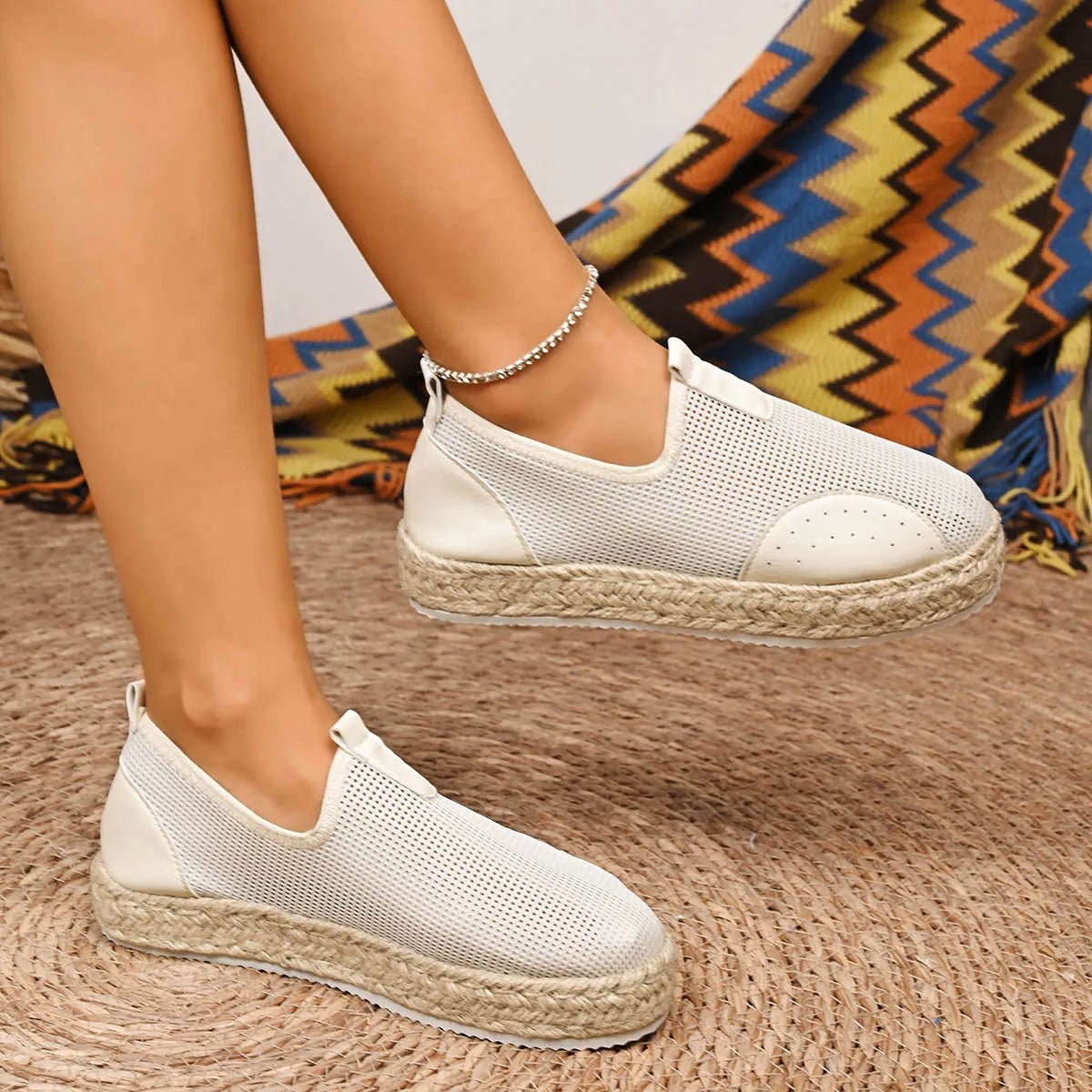 Mesh Espadrille Platform Slip - Ons - Plush Fashion Hub