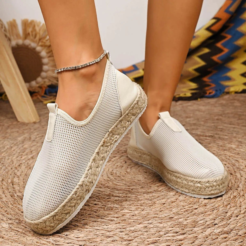 Mesh Espadrille Platform Slip - Ons - Plush Fashion Hub