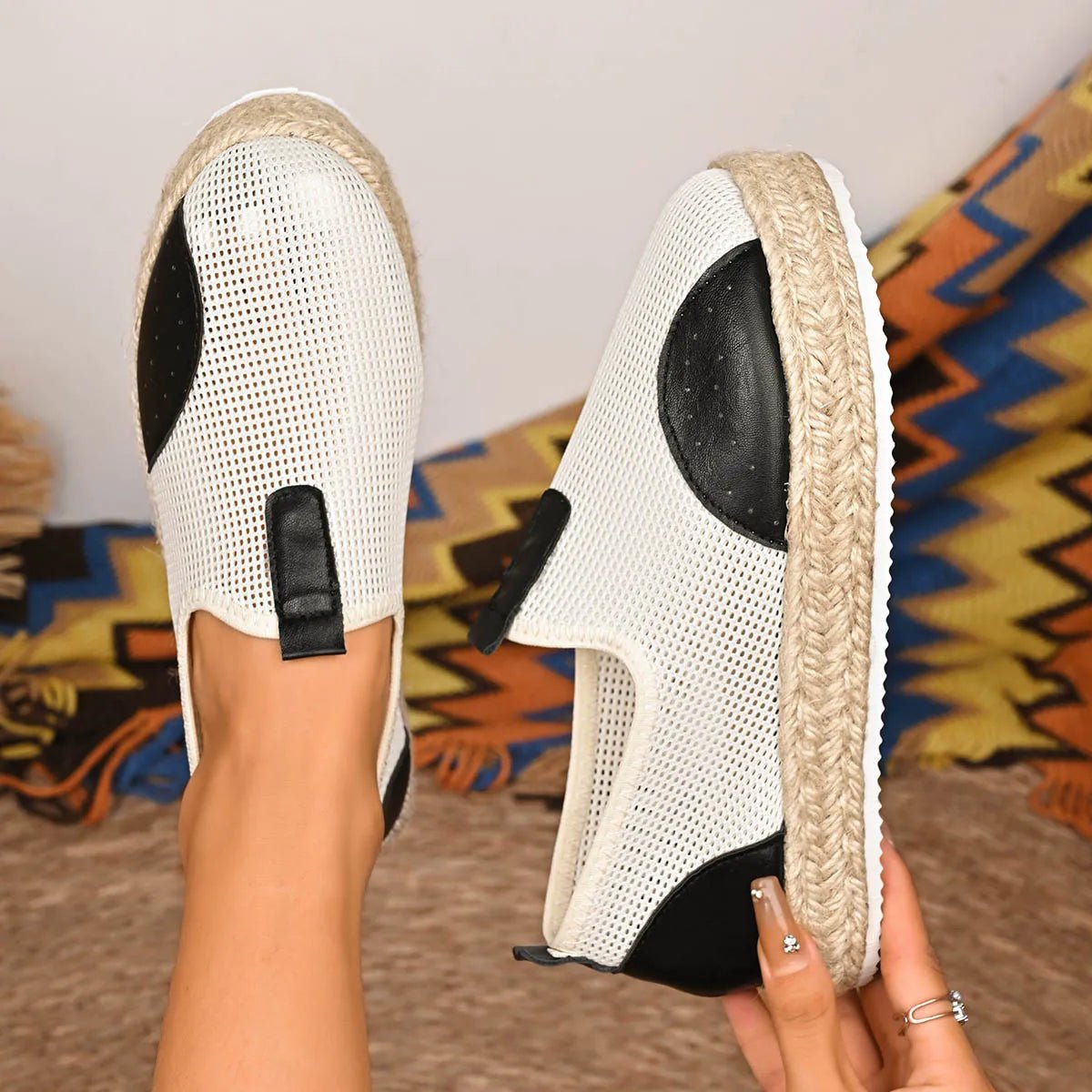 Mesh Espadrille Platform Slip - Ons - Plush Fashion Hub