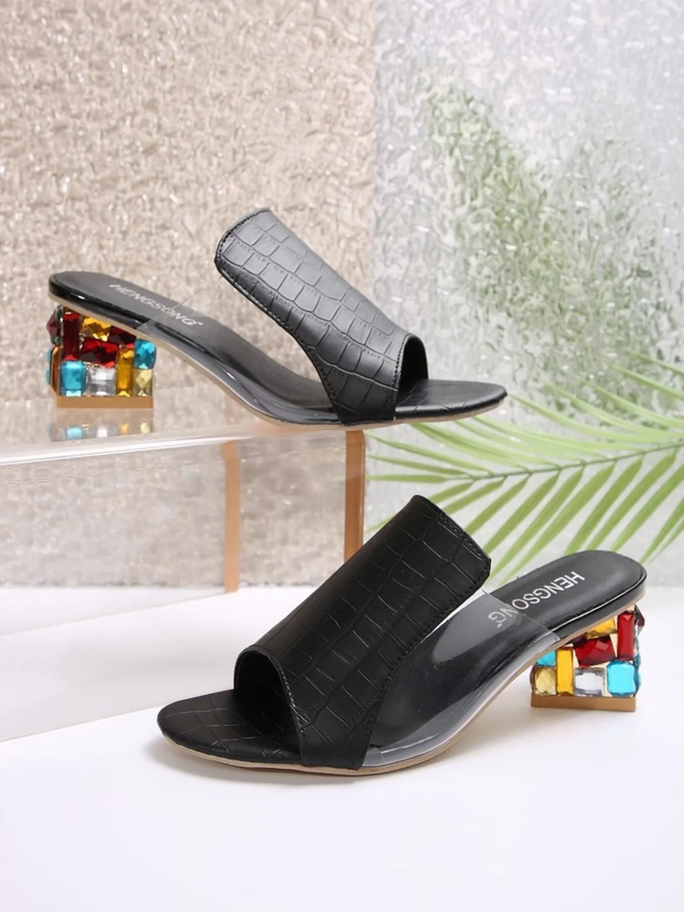 Open Toe Colorful Block Heels Sandals - Plush Fashion Hub