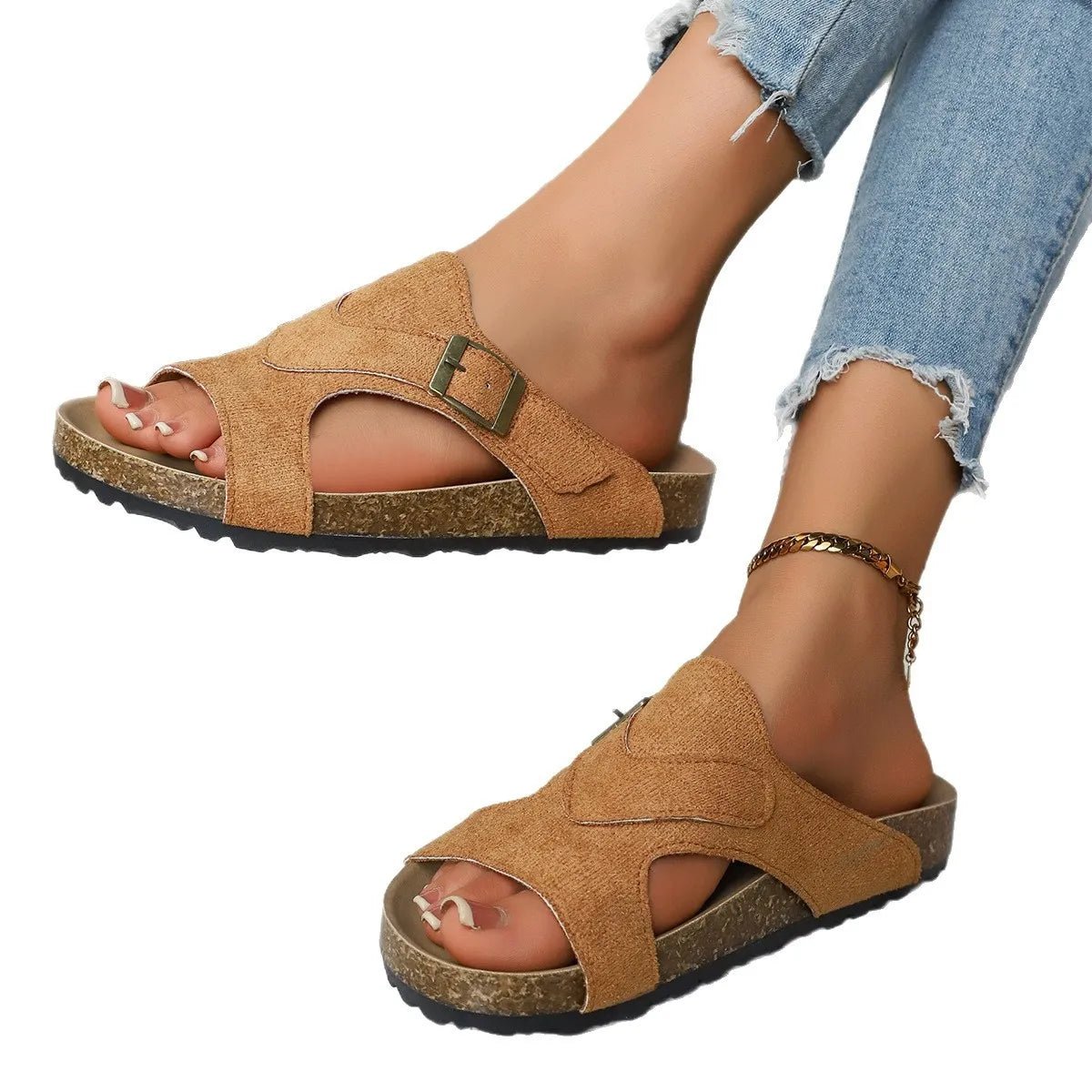 Open Toe Cutout Sandals - Plush Fashion Hub