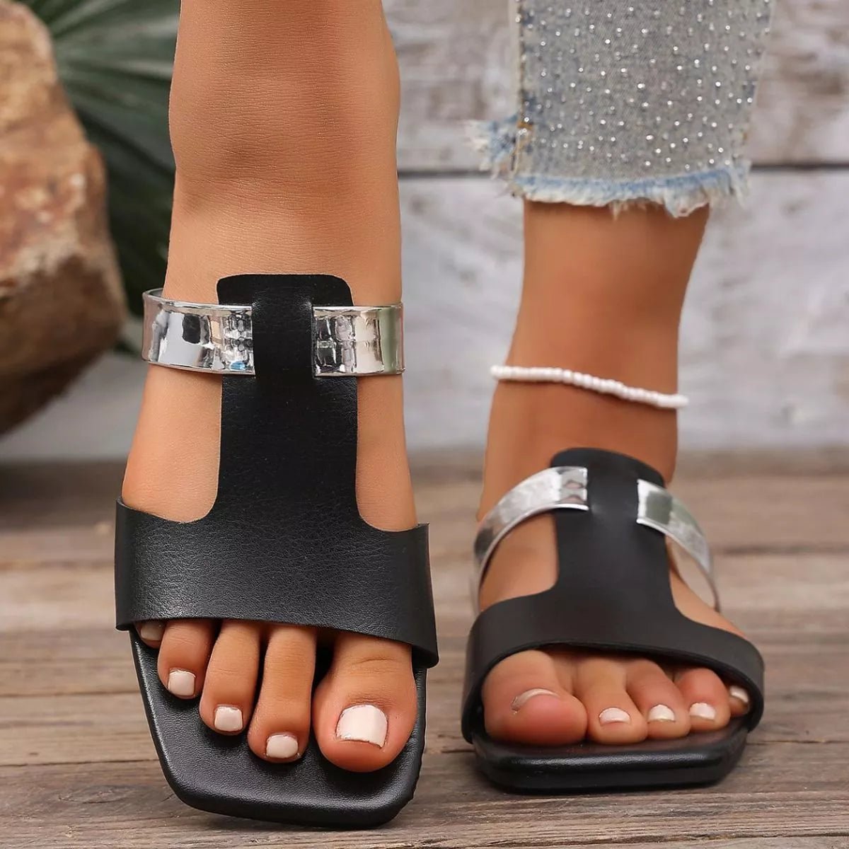 Open Toe Flat Sandals - Plush Fashion Hub