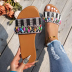 Open Toe Flats Sandals - Plush Fashion Hub