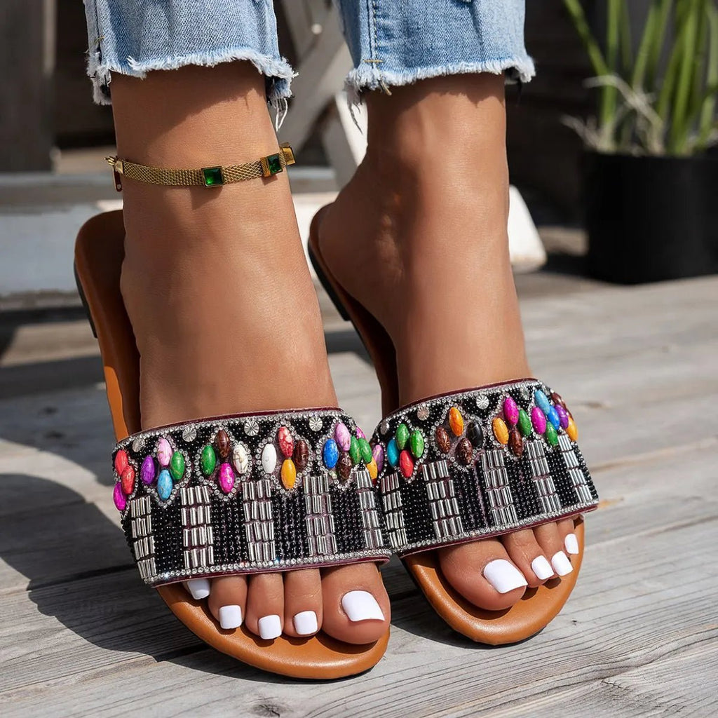 Open Toe Flats Sandals - Plush Fashion Hub