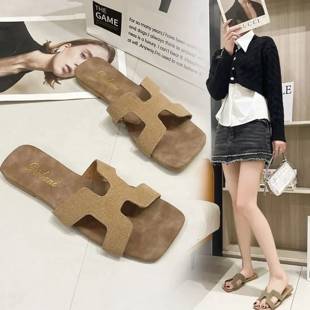 Open Toe Flats Sandals - Plush Fashion Hub