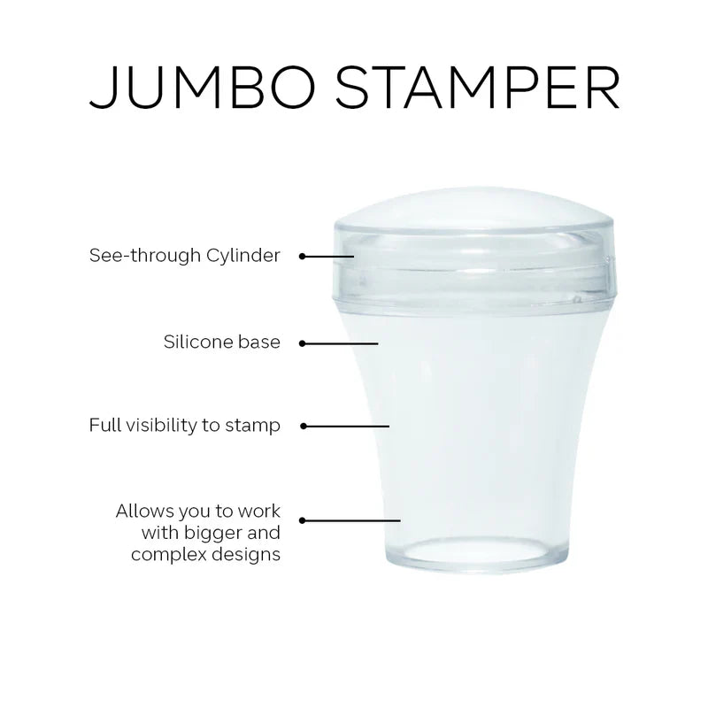 Clear Jumbo Nail Art Stamper - Pink Mask Professional Silicone Stamping Tool kvadrat store