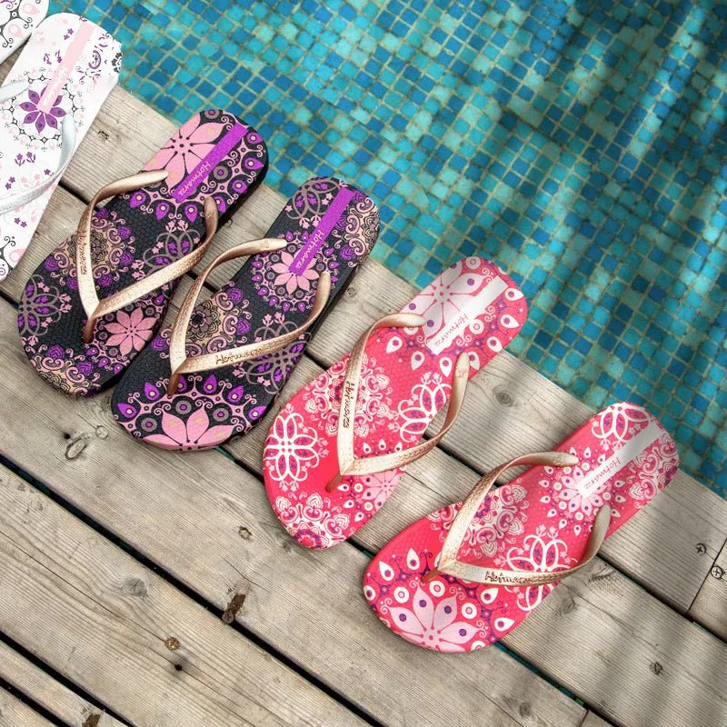 Printed Summer Toe Post Slippers - Plush Fashion Hub