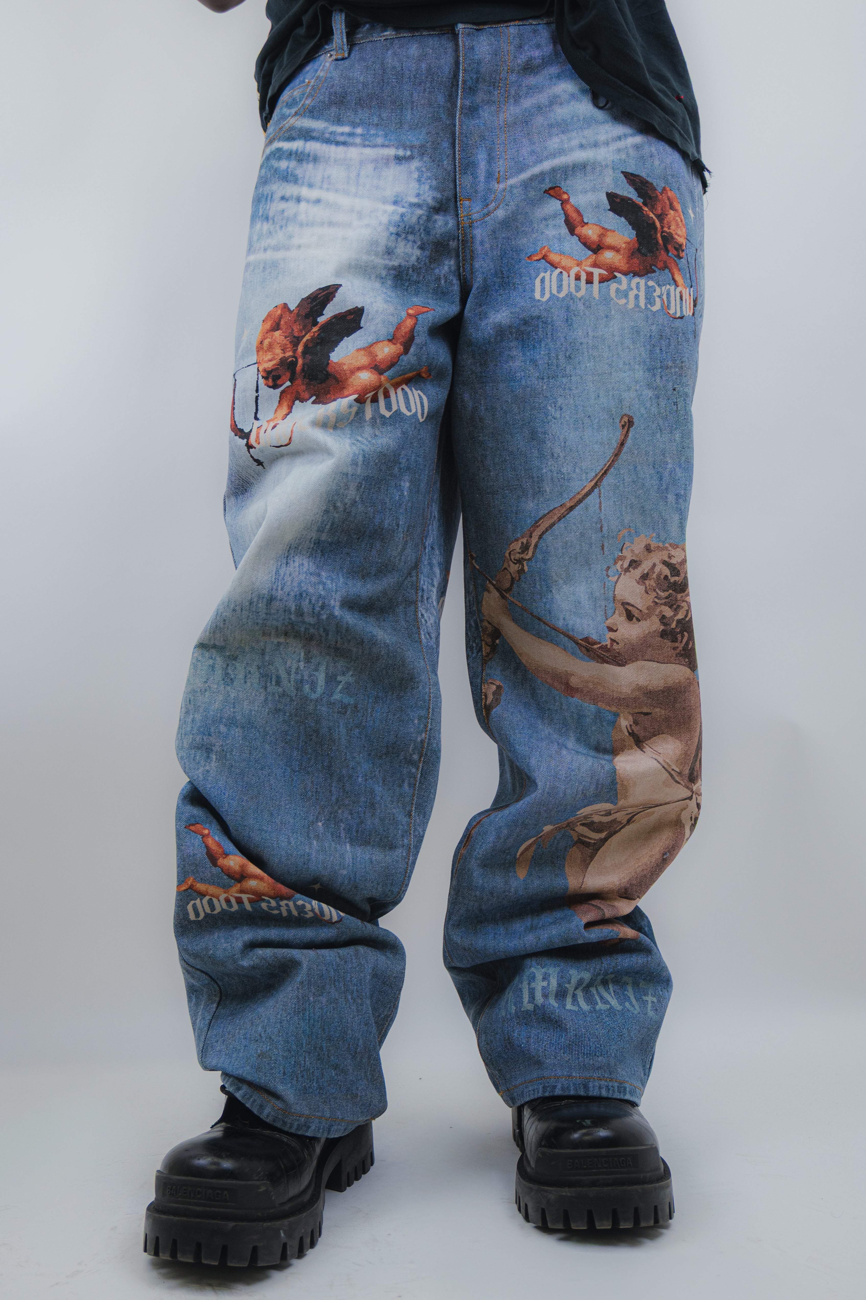 RM205B BABY - Graphic Printed Baggy Jeans ARMOR JEANS