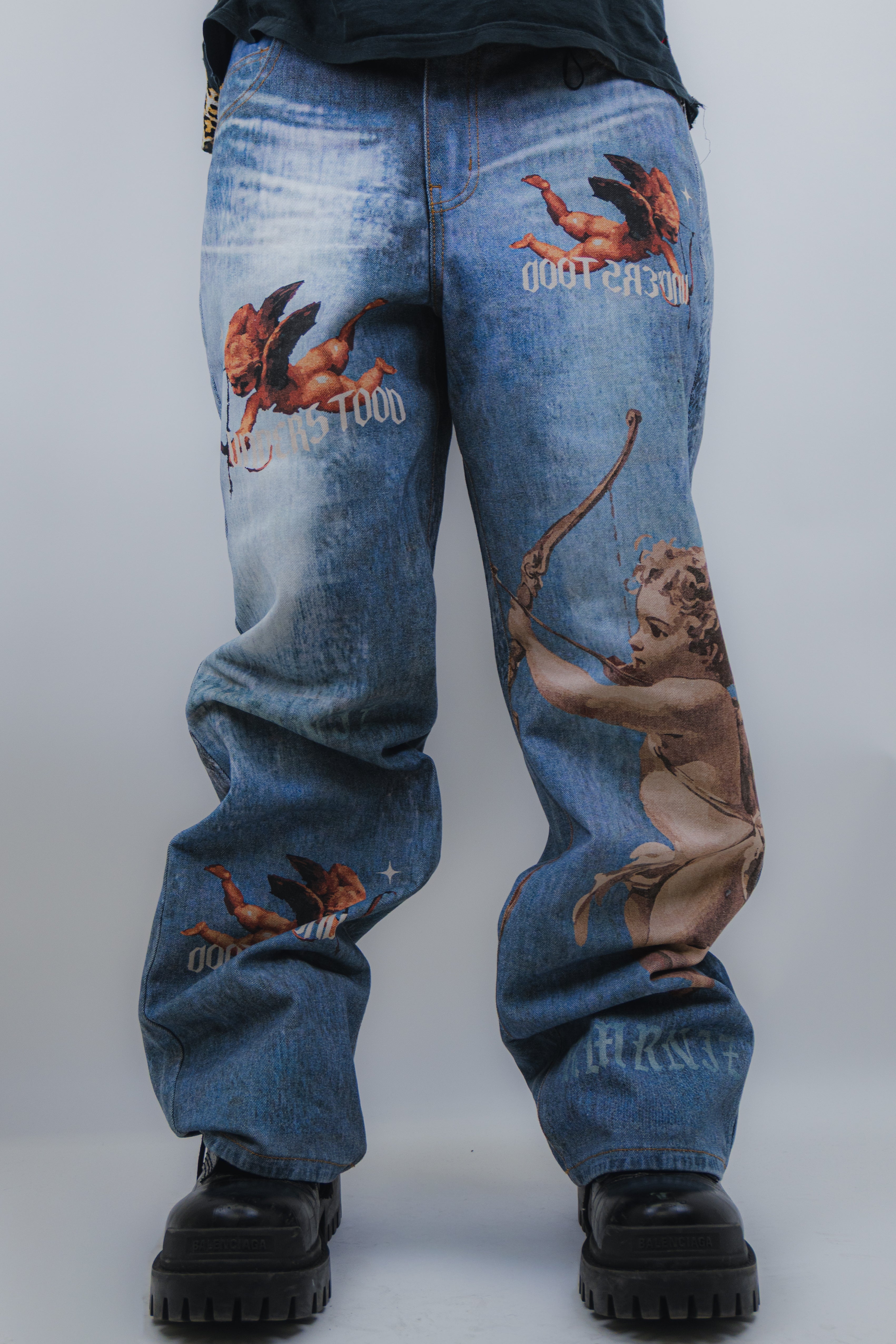 RM205B BABY - Graphic Printed Baggy Jeans ARMOR JEANS
