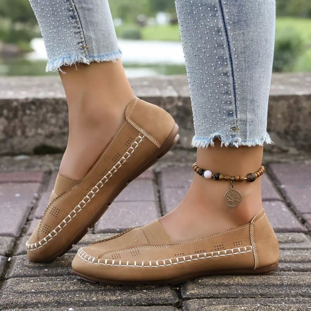 Round Toe Flats Slip - Ons - Plush Fashion Hub
