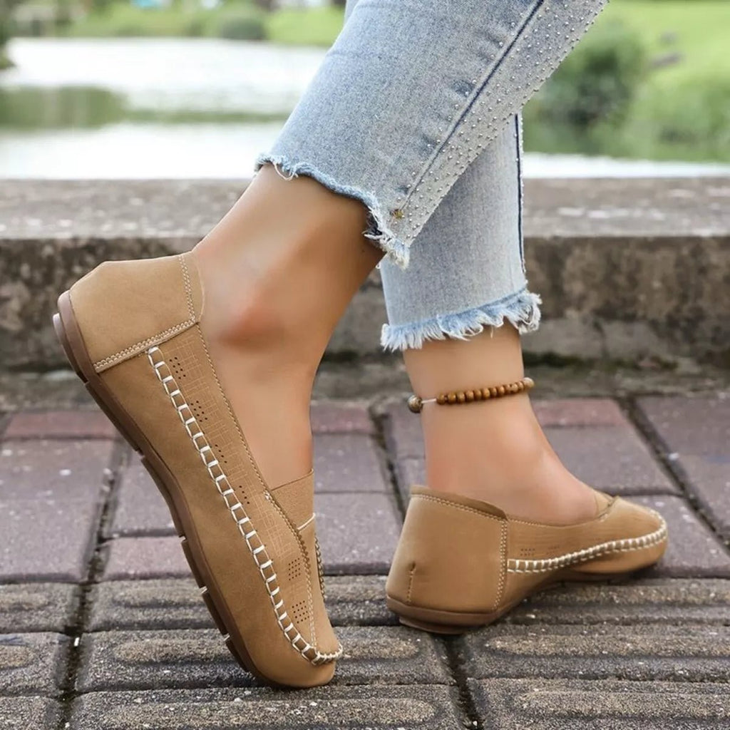 Round Toe Flats Slip - Ons - Plush Fashion Hub