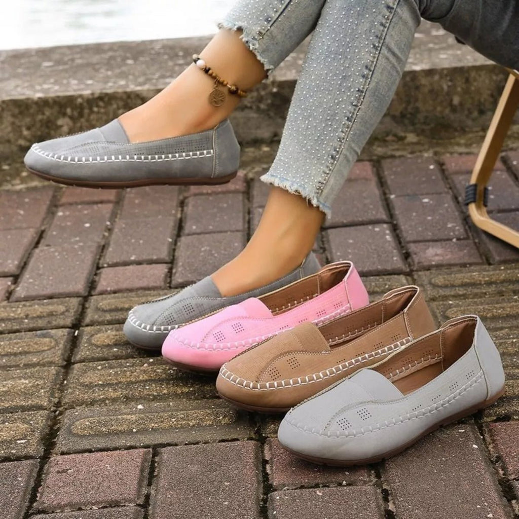Round Toe Flats Slip - Ons - Plush Fashion Hub