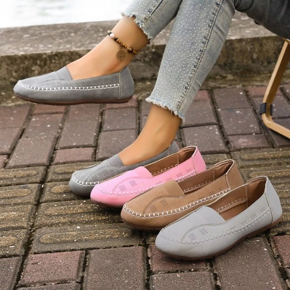 Round Toe Flats Slip - Ons - Plush Fashion Hub