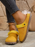 Women's round toe slip-on casual flats made of faux leather, featuring a comfortable and stylish shoe design by Trendsi.
