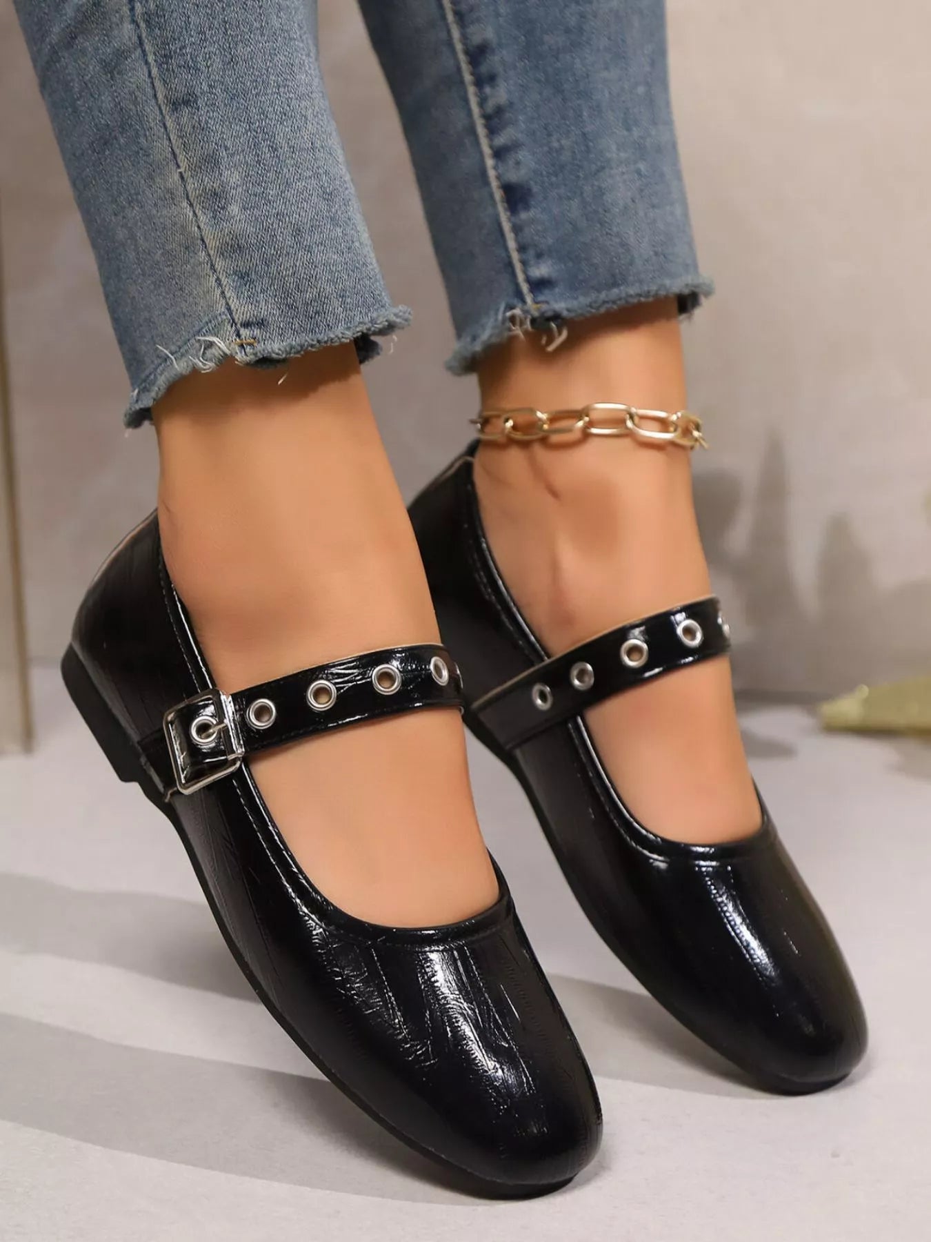 Round Toe Mary Jane Loafers - Plush Fashion Hub